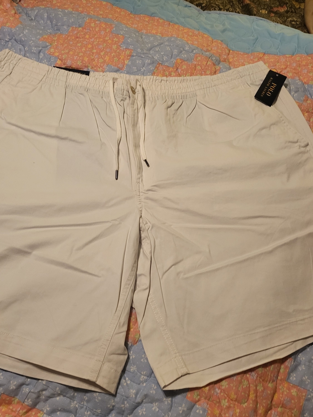 Polo by Ralph Lauren White Classic Fit Drawstring Shorts 3XLT